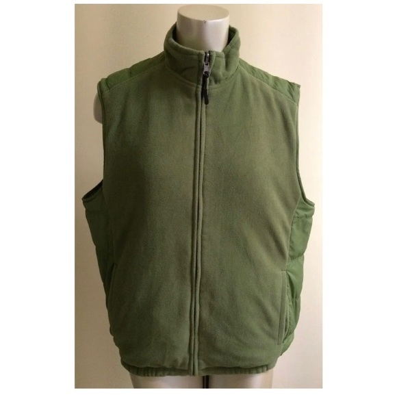Greg Norman Small Petite Olive Zip Vest Jacket Coat Reversible Fleece Quilted SP - Picture 6 of 9